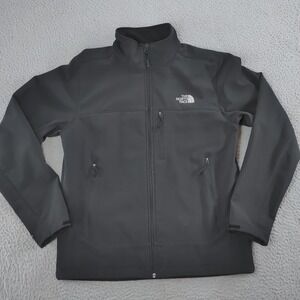 The North Face Jacket Mens Medium Black WindWall Softshell Full Zip Fleece Lined